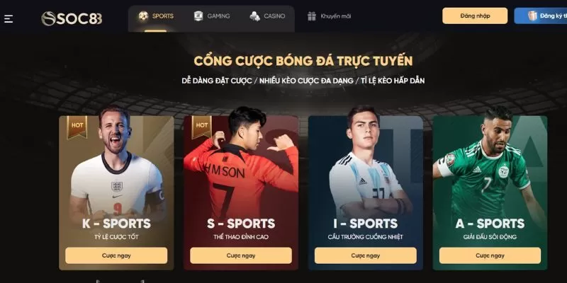 Chuyên mục Sports nổi tiếng tích hợp tại Soc88 Chuyên mục Sports nổi tiếng tích hợp tại Soc88