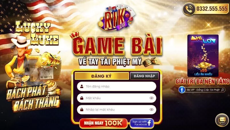 Khuyến mãi Rikvip 100k chào mừng khi tạo thành công tài khoản mới