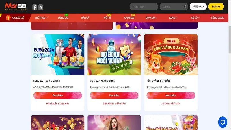 Đánh giá May88 có uy tín không qua hàng loạt sự kiện khuyến mãi hot Đánh giá May88 có uy tín không qua hàng loạt sự kiện khuyến mãi hot